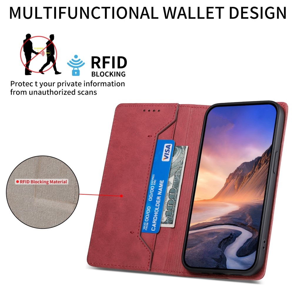 Google Pixel 8 Slim Mobiltaske RFID rød