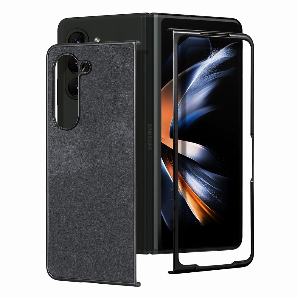 Lædercover Samsung Galaxy Z Fold 5 sort