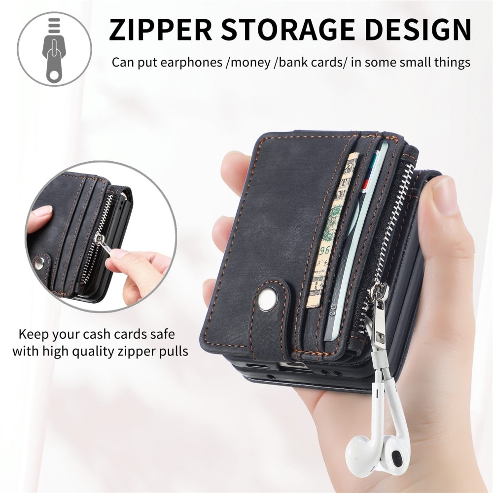 Zipper Multi-Slot Mobiltaske Samsung Galaxy Z Flip 5 sort