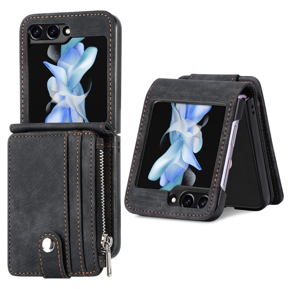 Zipper Multi-Slot Mobiltaske Samsung Galaxy Z Flip 5 sort