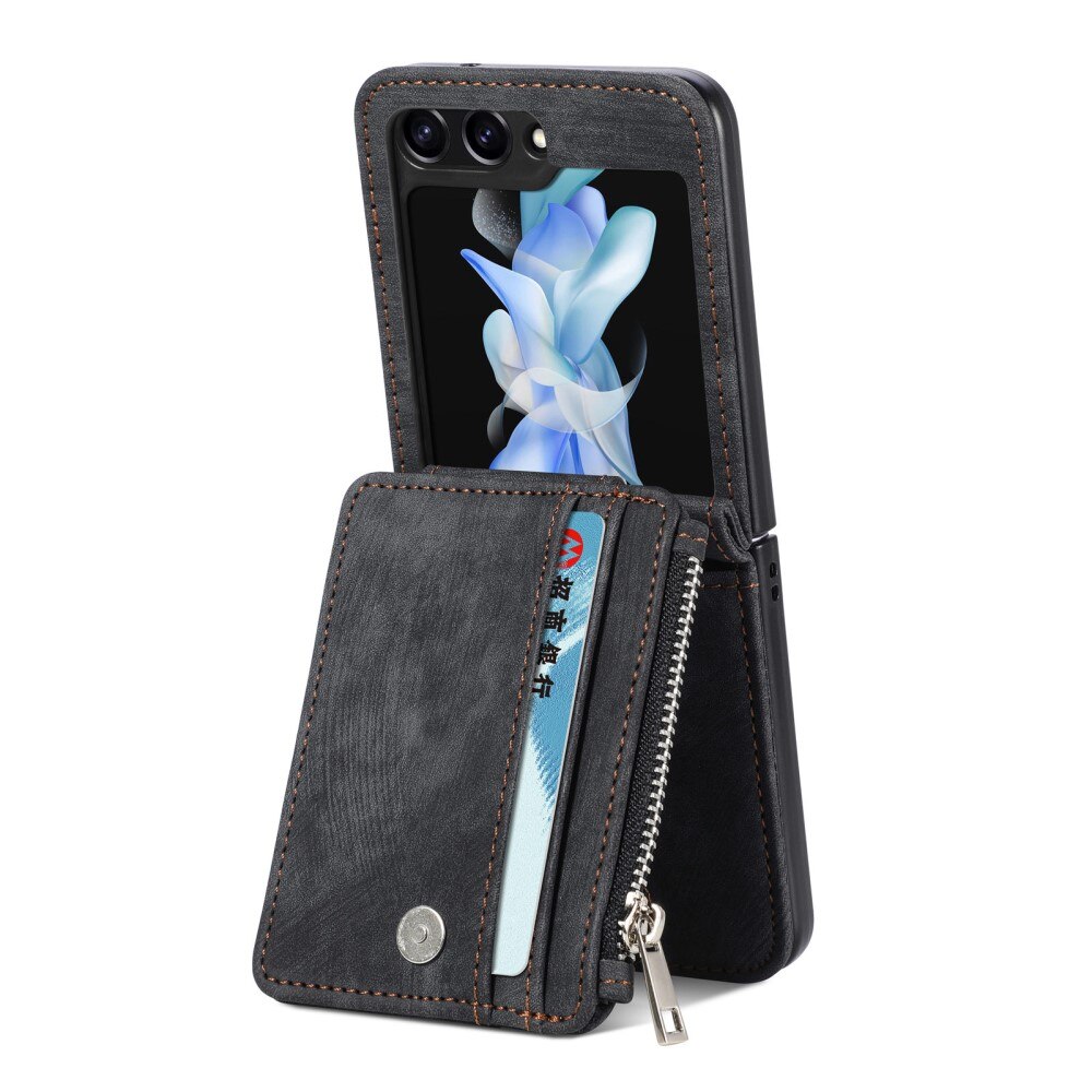 Zipper Multi-Slot Mobiltaske Samsung Galaxy Z Flip 5 sort