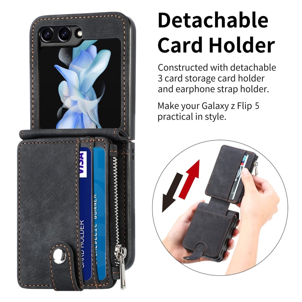 Zipper Multi-Slot Mobiltaske Samsung Galaxy Z Flip 5 sort