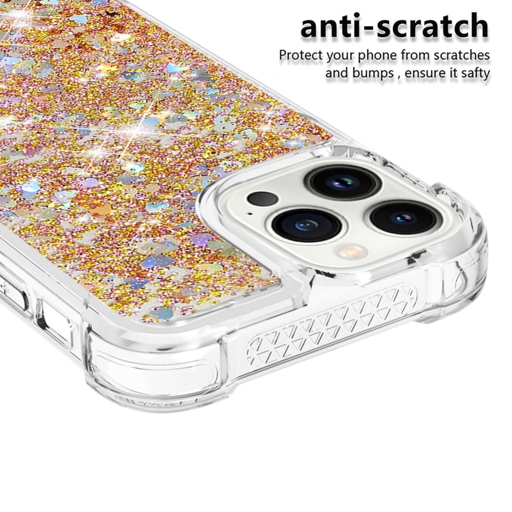 Glitter Powder TPU Cover iPhone 15 Pro guld