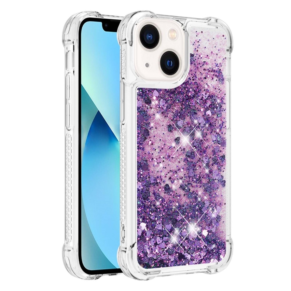 Glitter Powder TPU Cover iPhone 15 lila