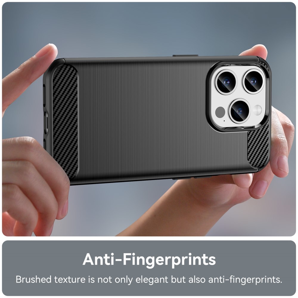 iPhone 15 Pro Max Cover TPU Brushed Sort