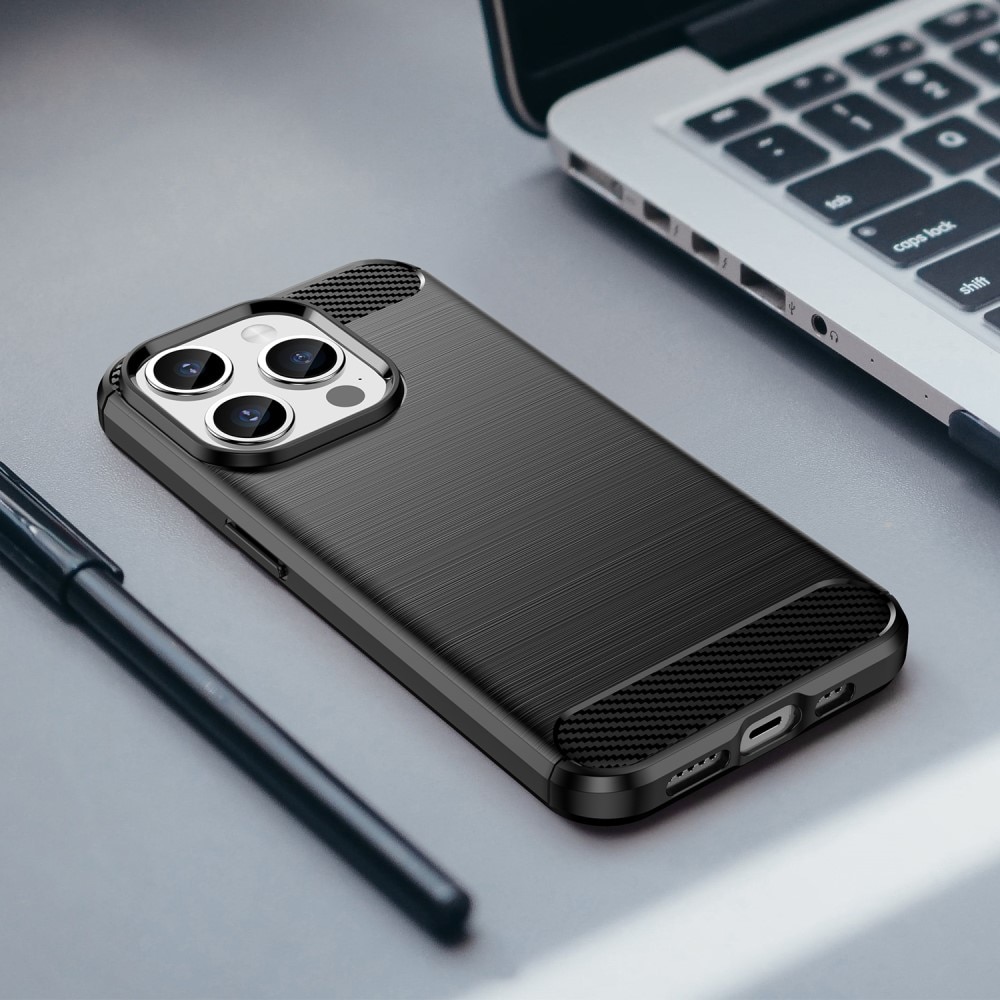 iPhone 15 Pro Max Cover TPU Brushed Sort
