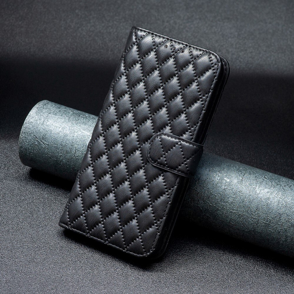 Tegnebogsetui iPhone 15 Quilted sort