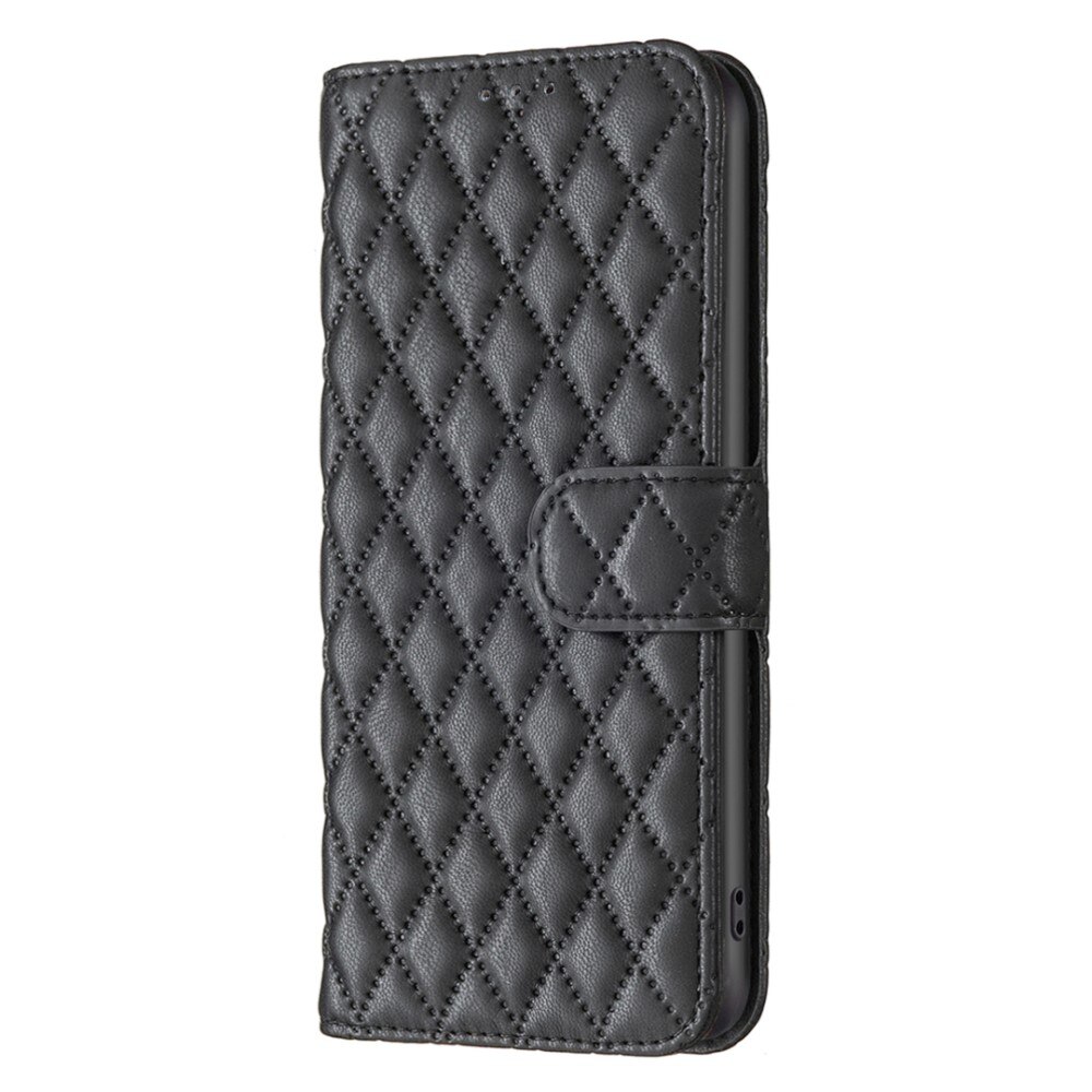 Tegnebogsetui iPhone 15 Quilted sort