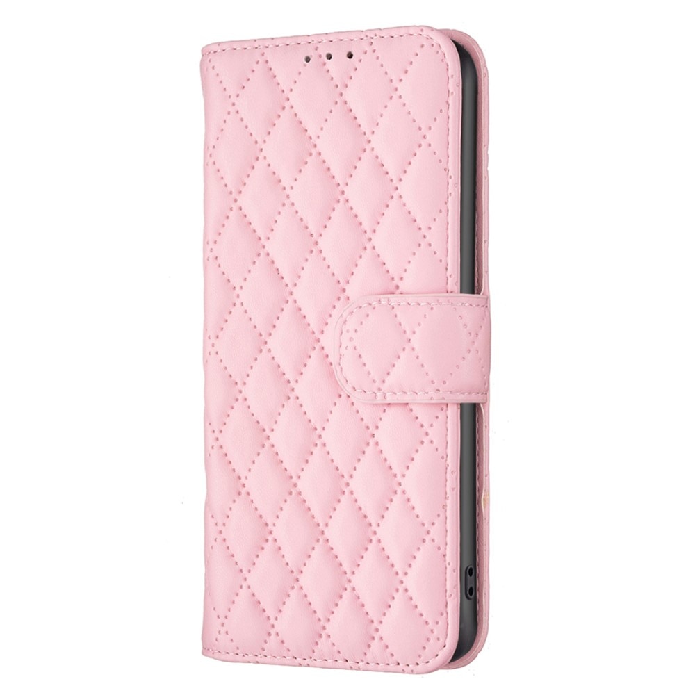 Tegnebogsetui iPhone 15 Quilted lyserød