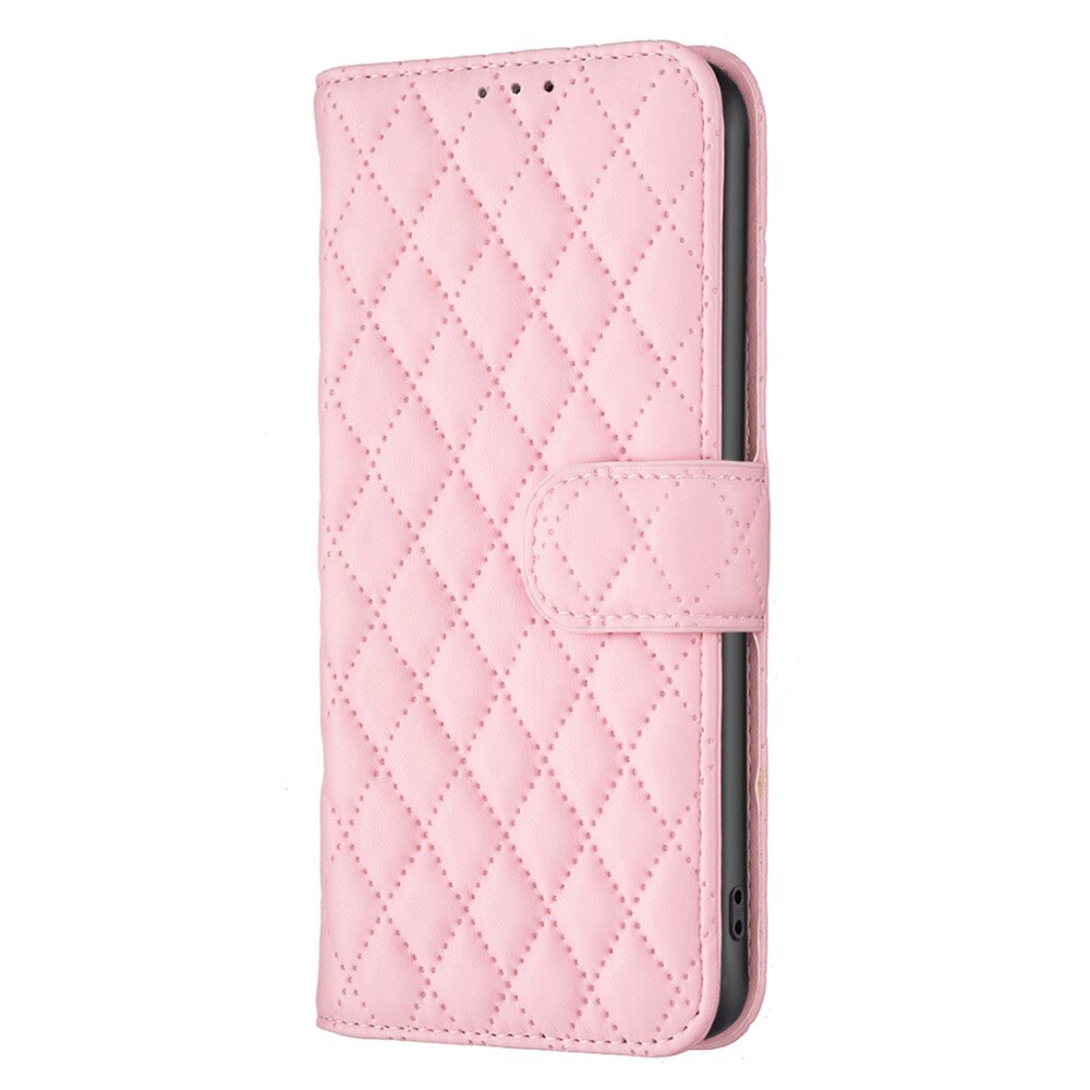 Tegnebogsetui iPhone 15 Quilted lyserød