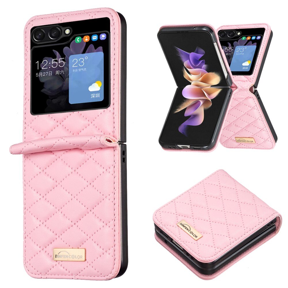 Etui Samsung Galaxy Z Flip 5 Quilted lyserød