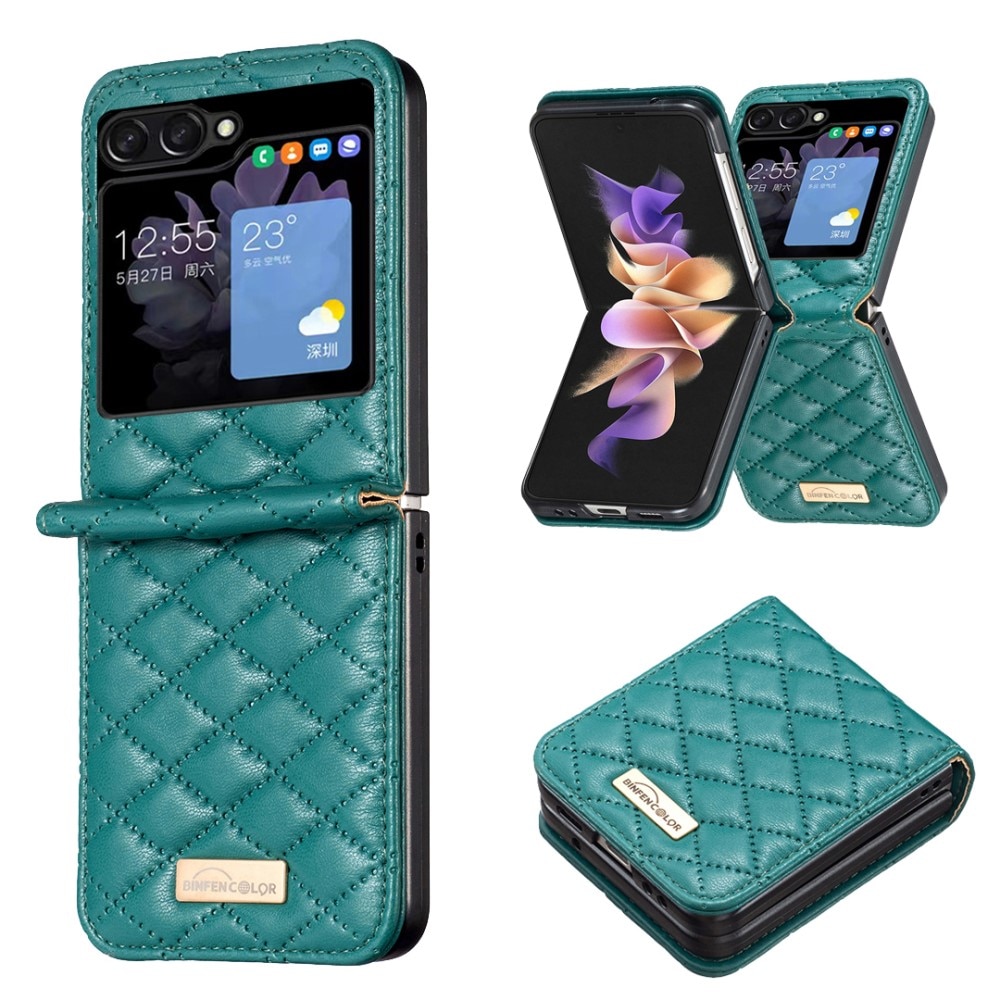 Etui Samsung Galaxy Z Flip 5 Quilted grøn