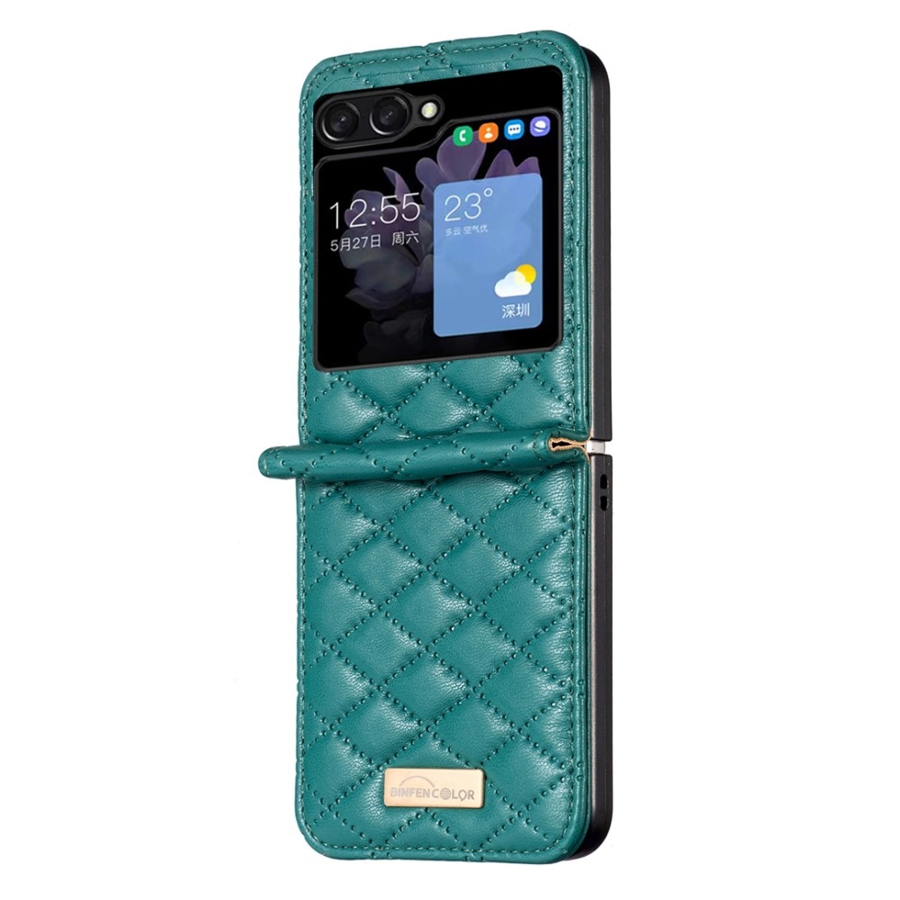 Etui Samsung Galaxy Z Flip 5 Quilted grøn