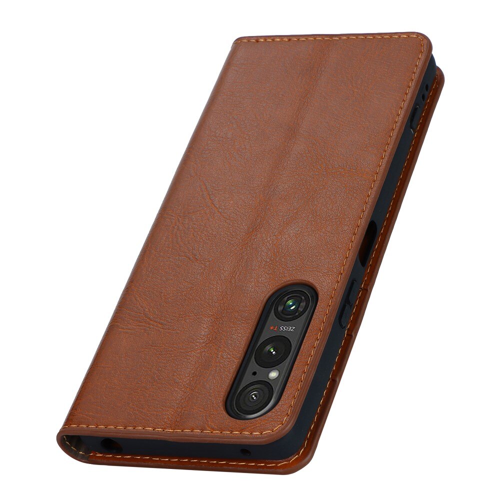Mobiltaske Ægte Læder Sony Xperia 1 V Brun