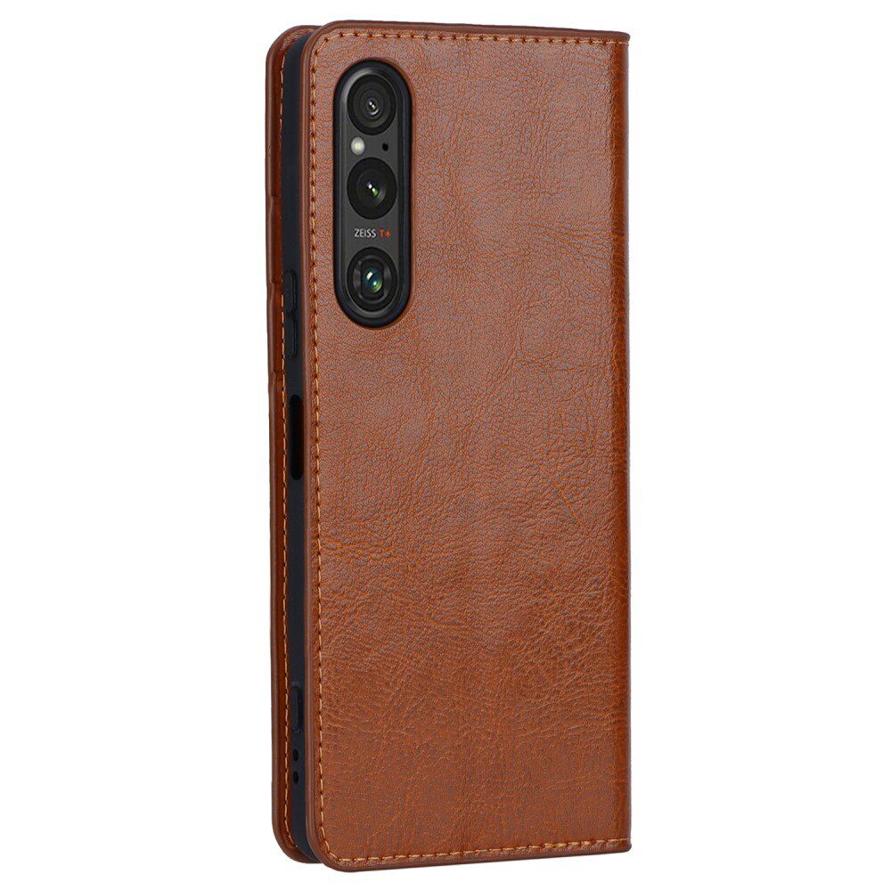 Mobiltaske Ægte Læder Sony Xperia 1 V Brun