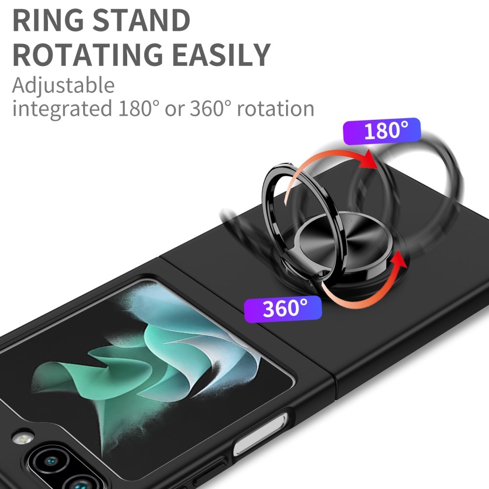 Samsung Galaxy Z Flip 5 Cover magnetisk ringholder sort
