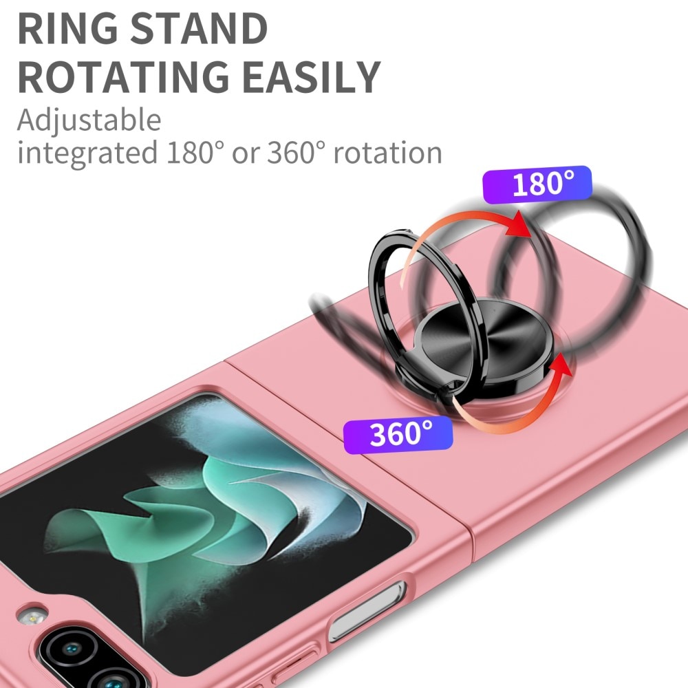Samsung Galaxy Z Flip 5 Cover magnetisk ringholder lyserød