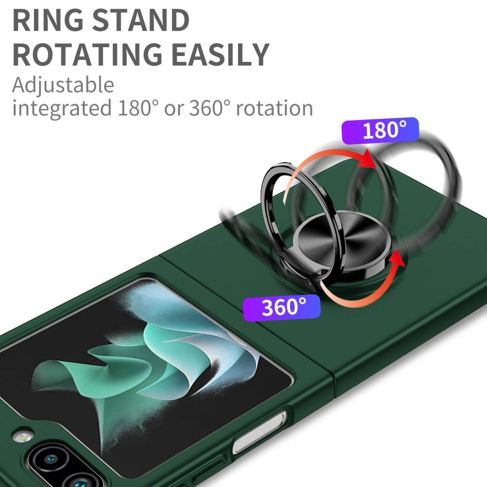 Samsung Galaxy Z Flip 5 Cover magnetisk ringholder grøn