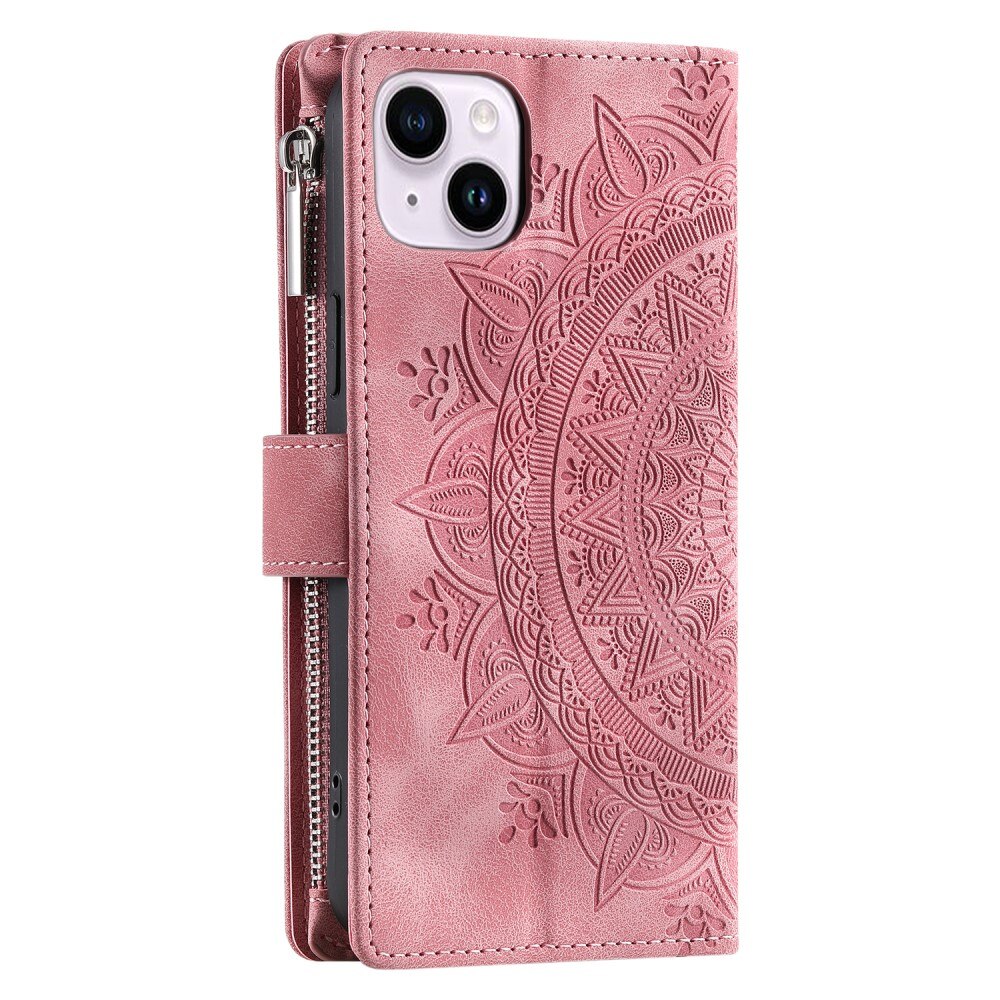 Pung Taske iPhone 15 Mandala lyserød
