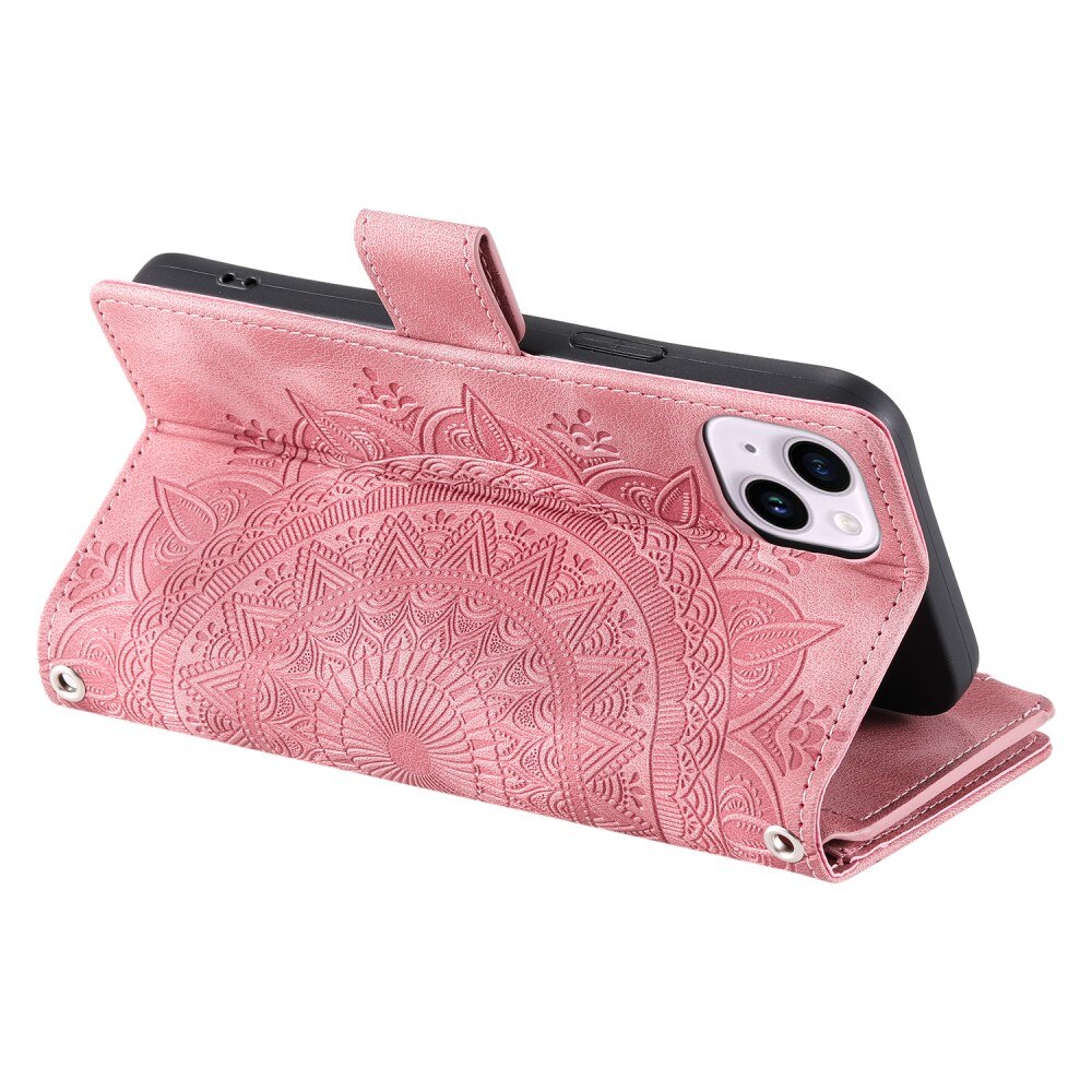 Pung Taske iPhone 15 Mandala lyserød