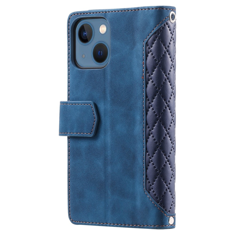 Pung Taske iPhone 15 Plus Quilted blå