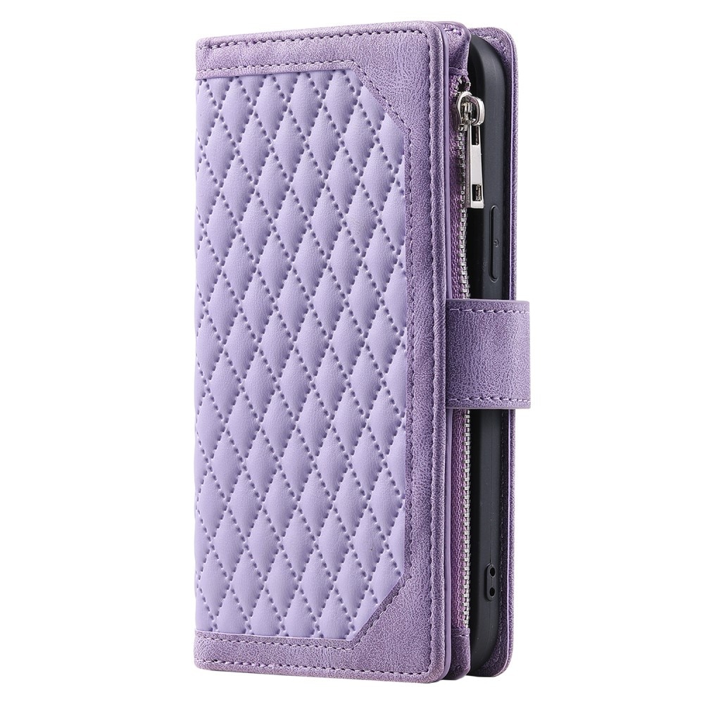 Pung Taske iPhone 15 Plus Quilted lila