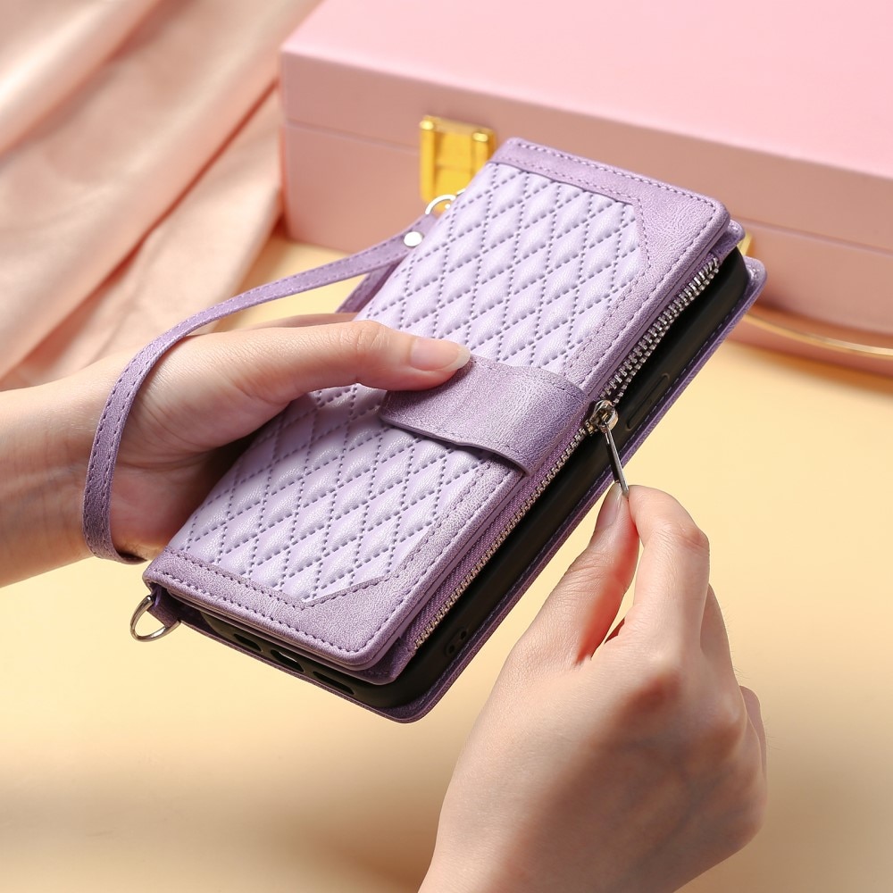 Pung Taske iPhone 15 Plus Quilted lila