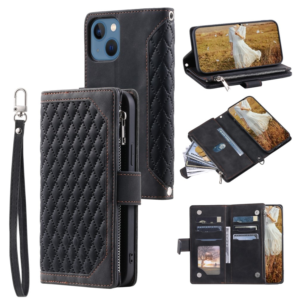 Pung Taske iPhone 15 Plus Quilted Sort