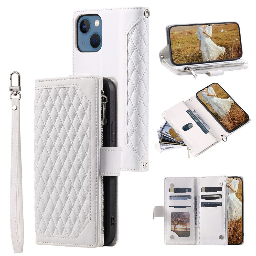 Pung Taske iPhone 15 Plus Quilted Hvid