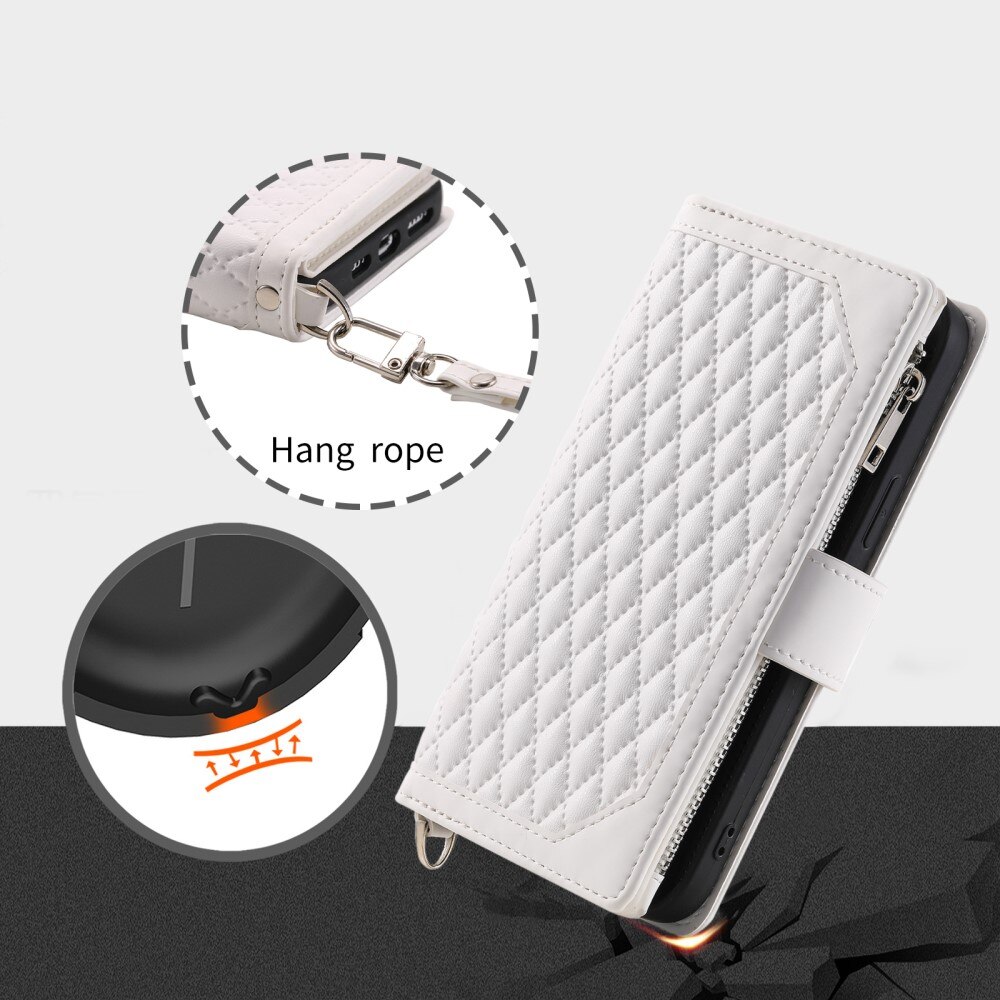 Pung Taske iPhone 15 Plus Quilted Hvid