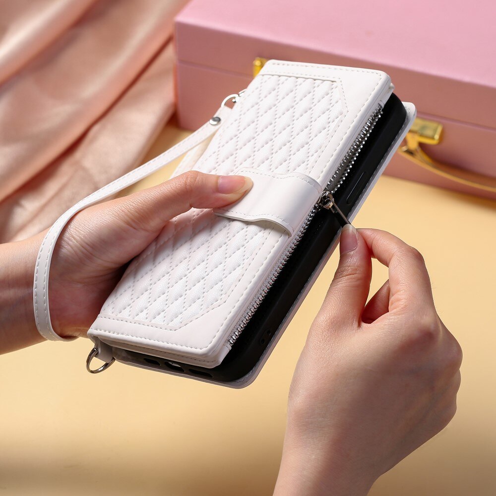 Pung Taske iPhone 15 Plus Quilted Hvid