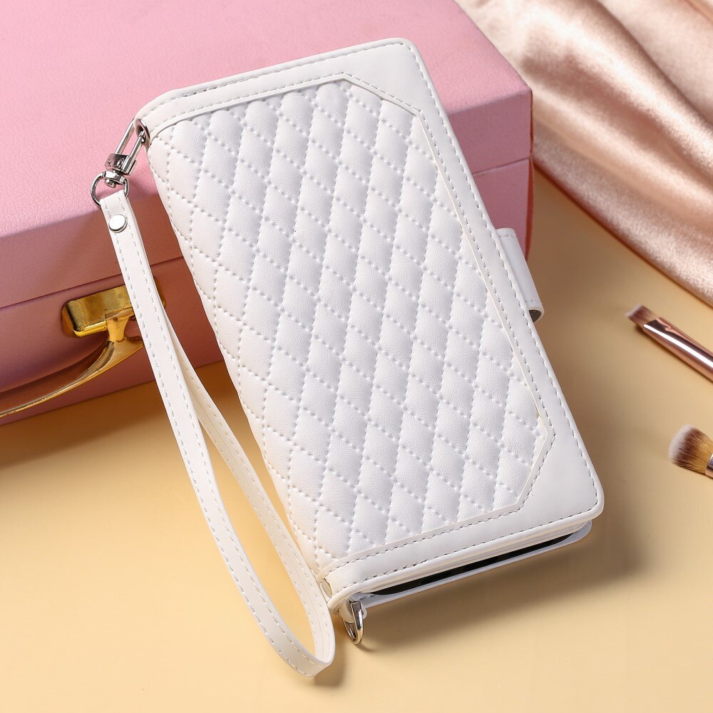 Pung Taske iPhone 15 Plus Quilted Hvid