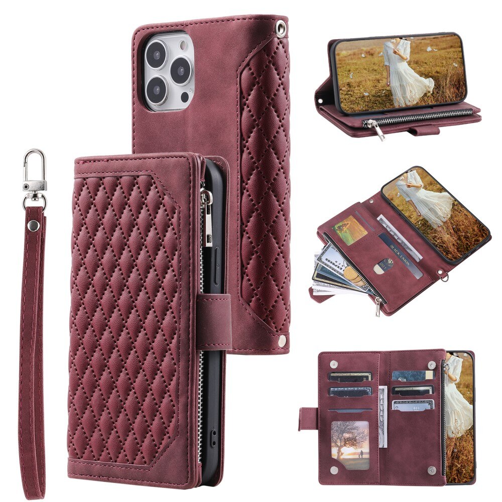 Pung Taske iPhone 15 Pro Max Quilted Rød