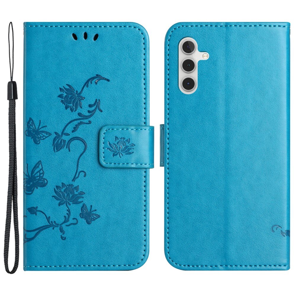 Læderetui Sommerfugle Samsung Galaxy S23 FE Blå