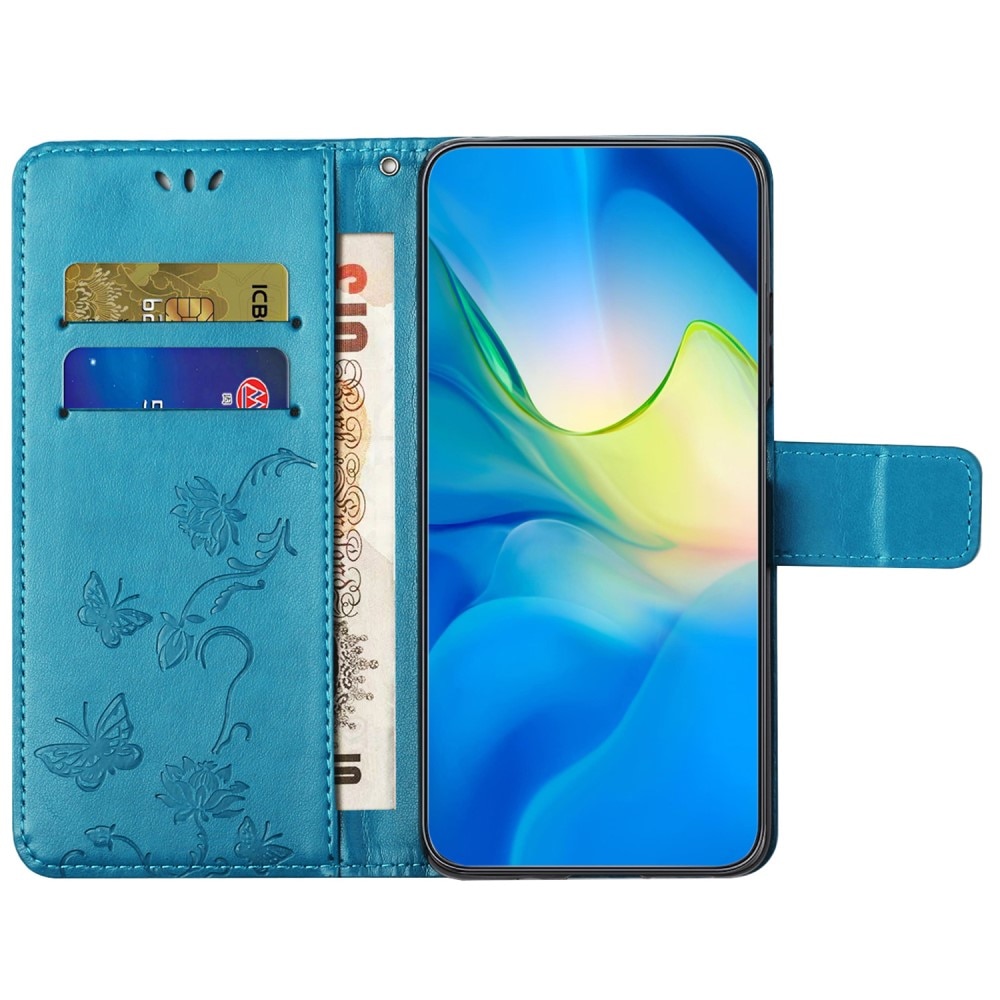 Læderetui Sommerfugle Samsung Galaxy S23 FE blå