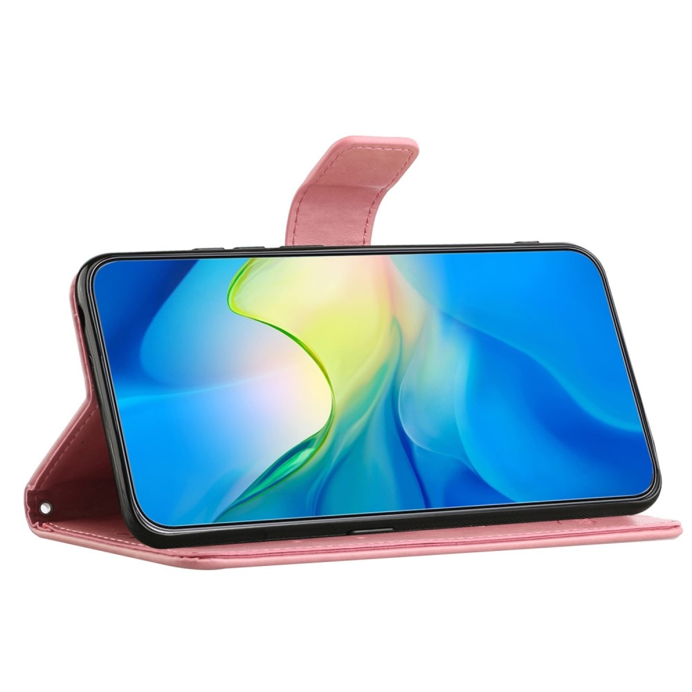 Læderetui Sommerfugle Samsung Galaxy S23 FE lyserød