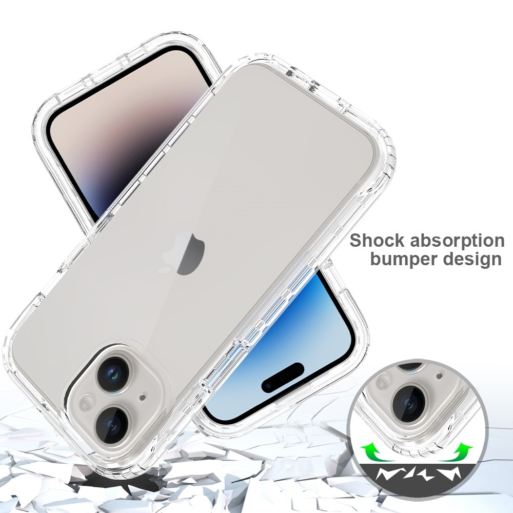 Full Cover Case iPhone 15 gennemsigtig