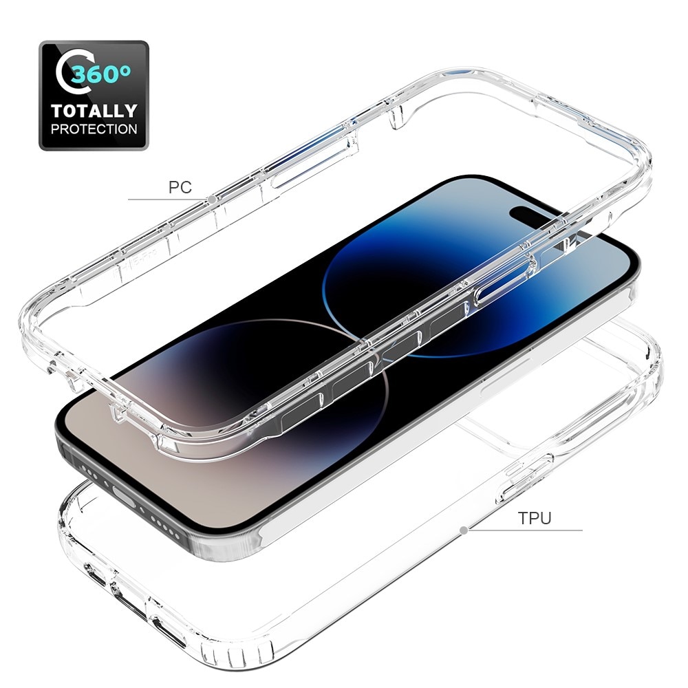 Full Cover Case iPhone 15 Pro gennemsigtig