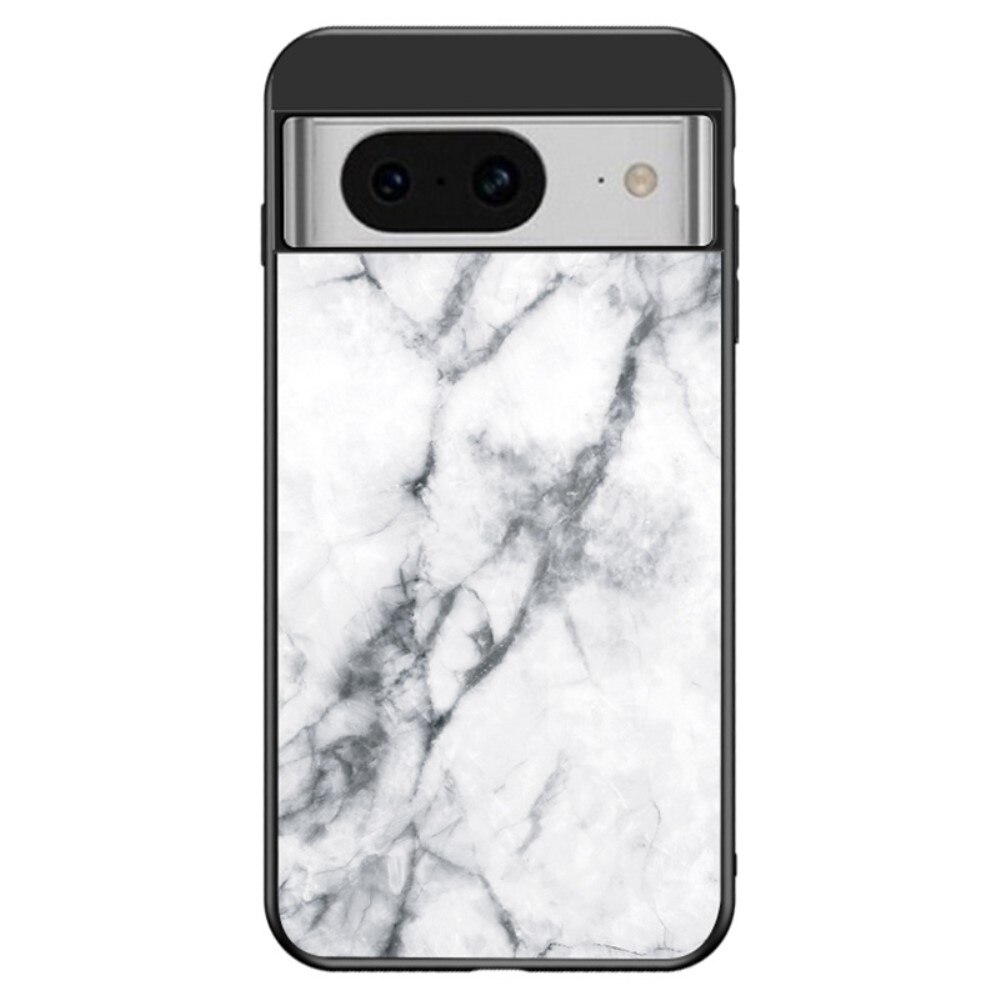 Cover Hærdet Glas Google Pixel 8 hvid marmor