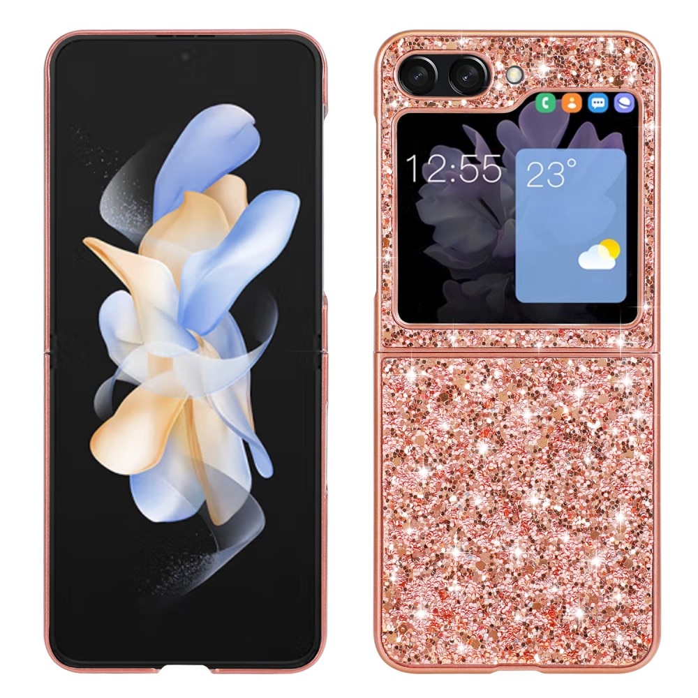 Glittercover Samsung Galaxy Z Flip 5 rose guld