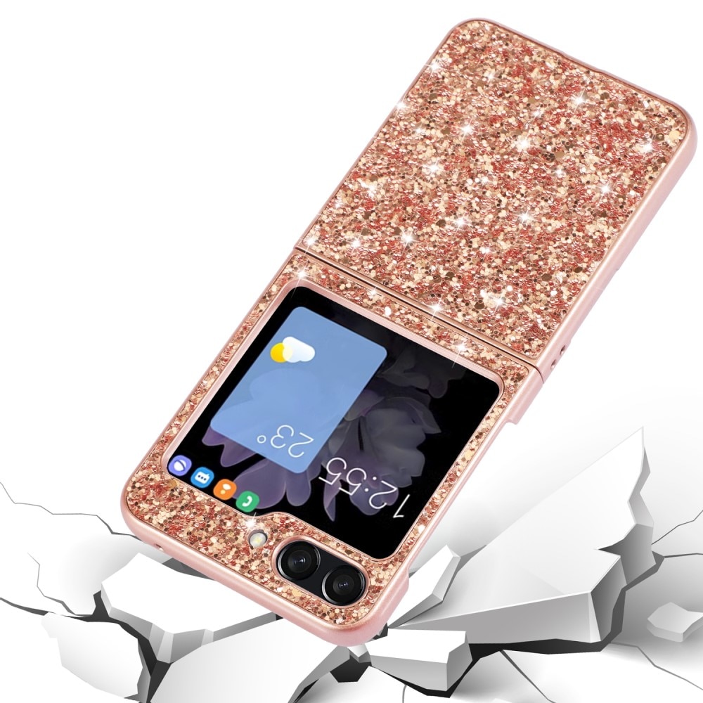 Glittercover Samsung Galaxy Z Flip 5 rose guld