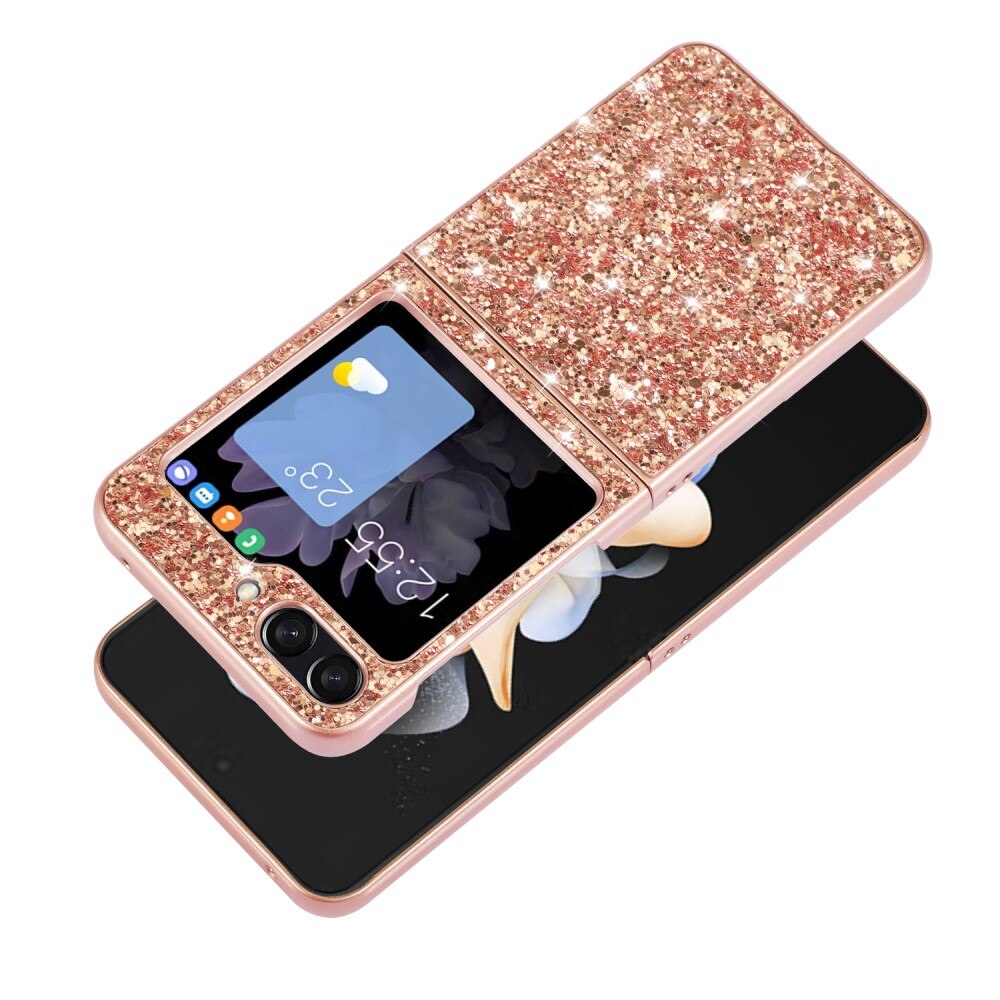 Glittercover Samsung Galaxy Z Flip 5 rose guld