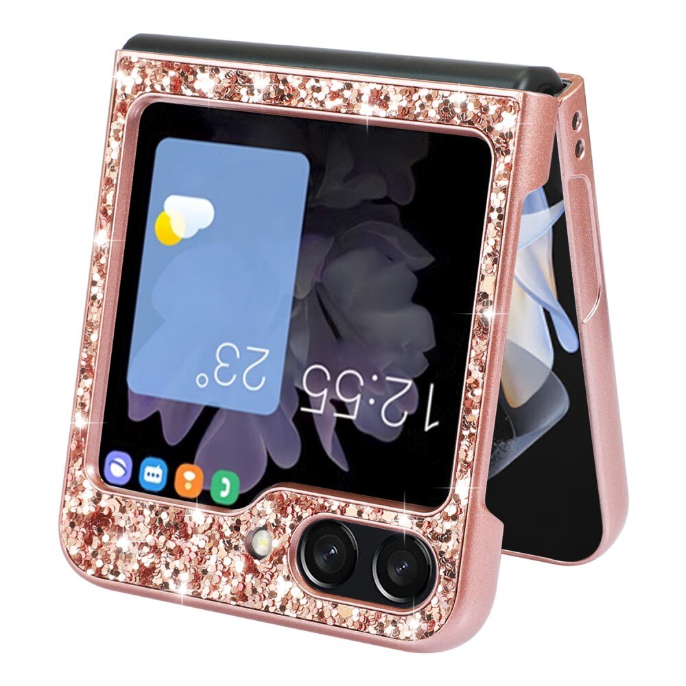 Glittercover Samsung Galaxy Z Flip 5 rose guld