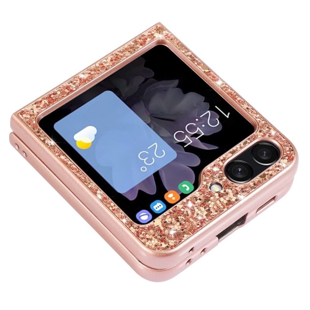 Glittercover Samsung Galaxy Z Flip 5 rose guld