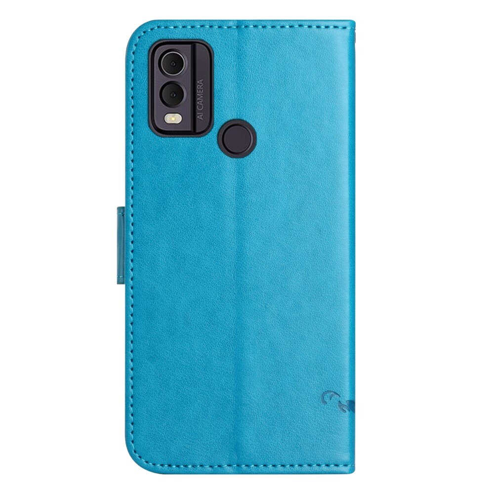 Læderetui Sommerfugle  Nokia C22 Blå