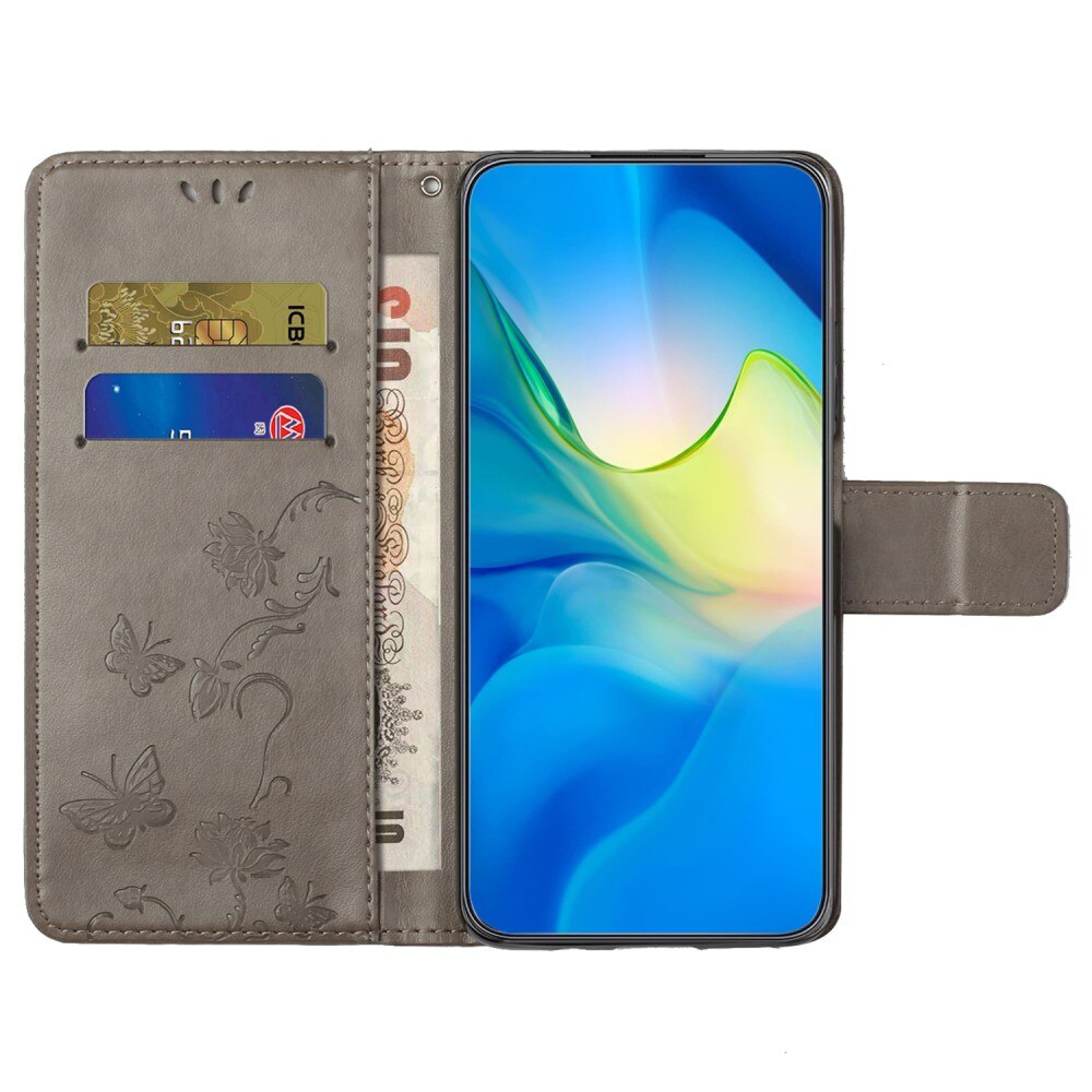 Læderetui Sommerfugle  Nokia C22 Grå