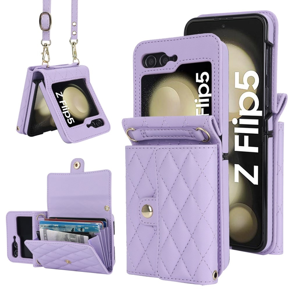 RFID blocking Pung Taske Samsung Galaxy Z Flip 5 Quilted lila