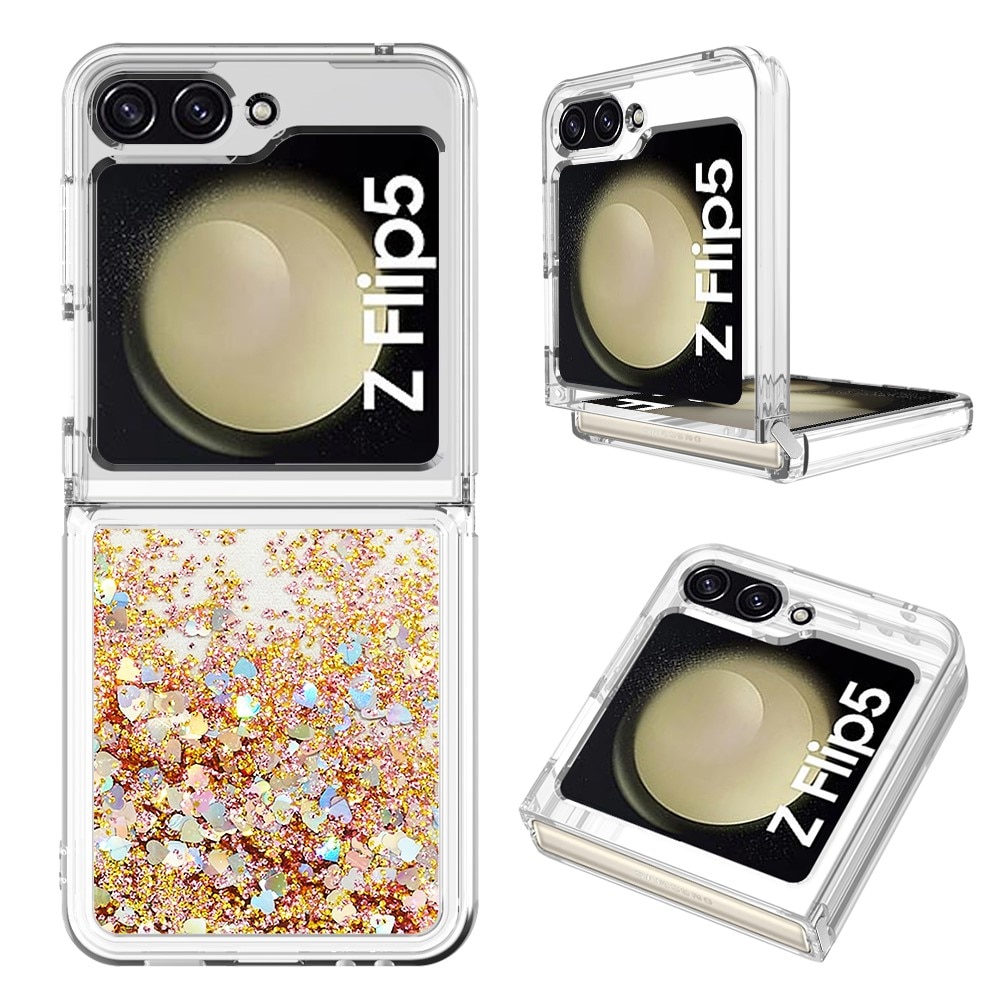 Glitter Powder TPU Cover Samsung Galaxy Z Flip 5 guld