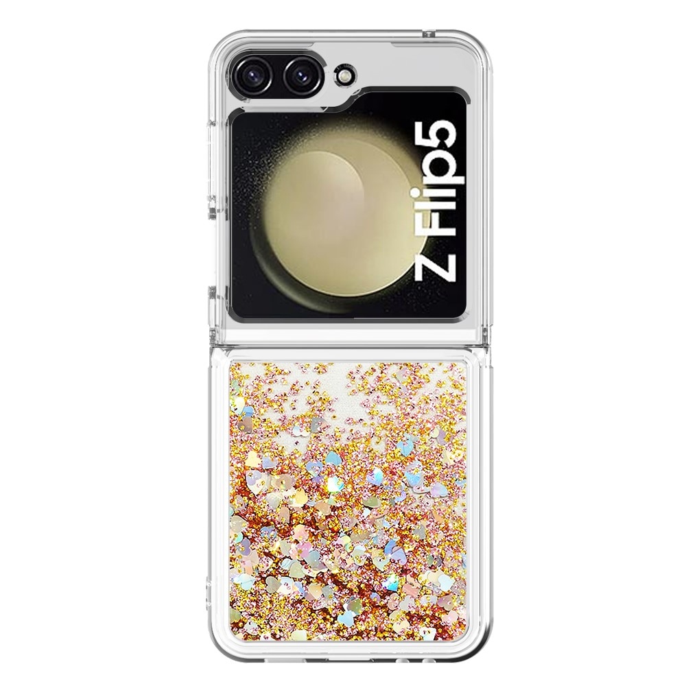 Glitter Powder TPU Cover Samsung Galaxy Z Flip 5 guld