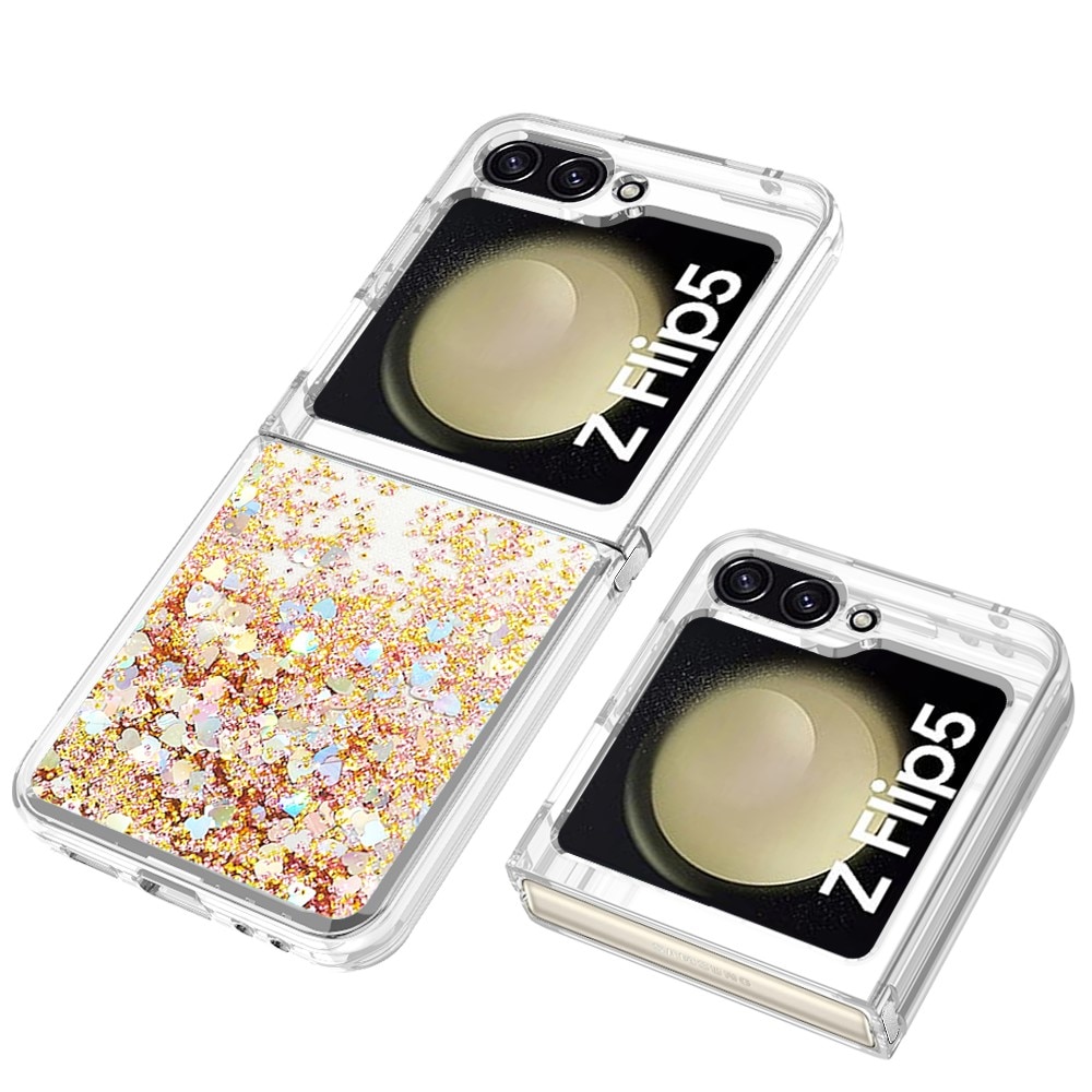 Glitter Powder TPU Cover Samsung Galaxy Z Flip 5 guld